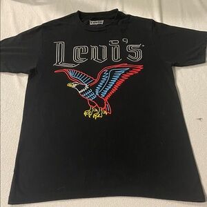 Levi's Black Tee with Vibrant Eagle Graphic